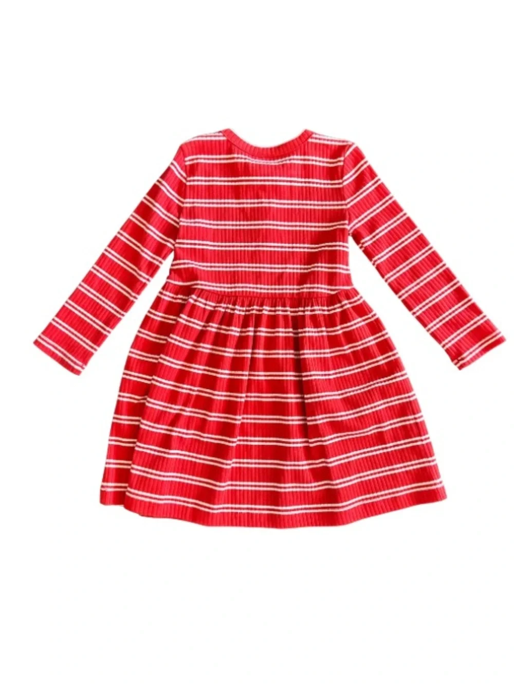 ❤️🤍 Hanna Andersson Red Stripe Rib Knit Dress 3T 🇺🇸✨